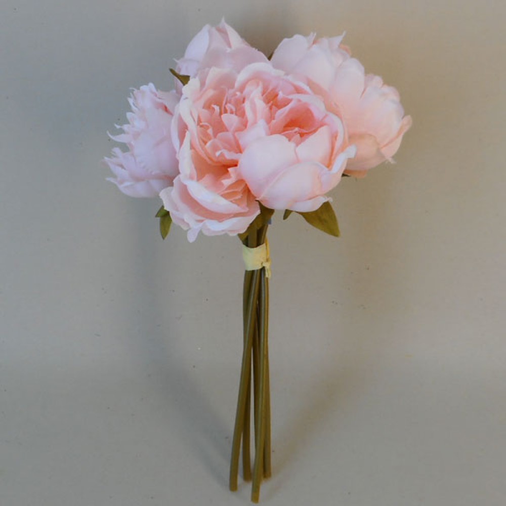 Artificial Peony Posy Coral Pink 28cm Artificial Flowers